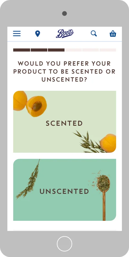 Mobile moisturise location screen