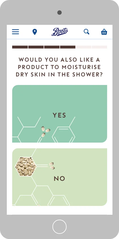 Mobile skin type screen