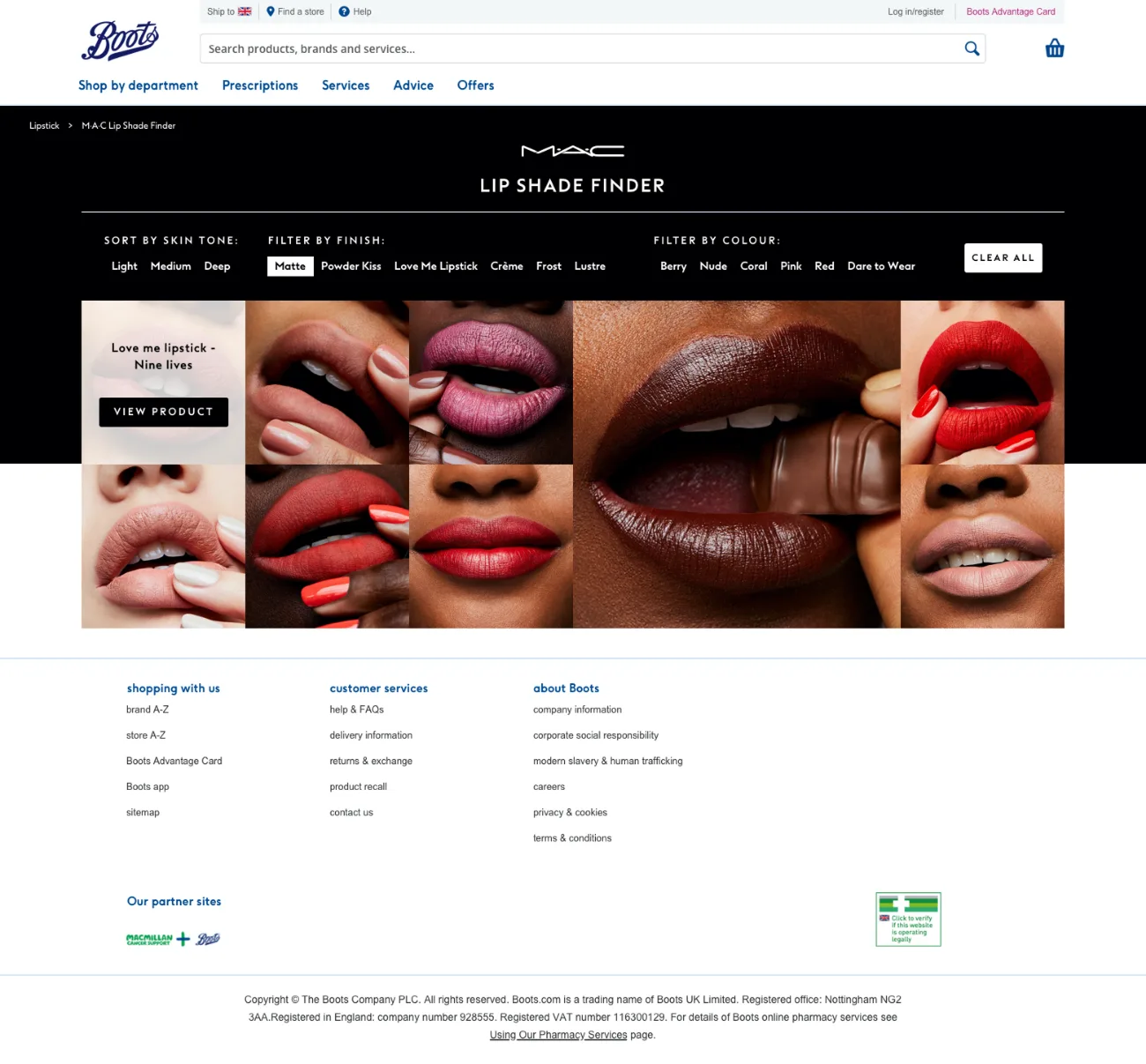 Lip shade finder intro screen