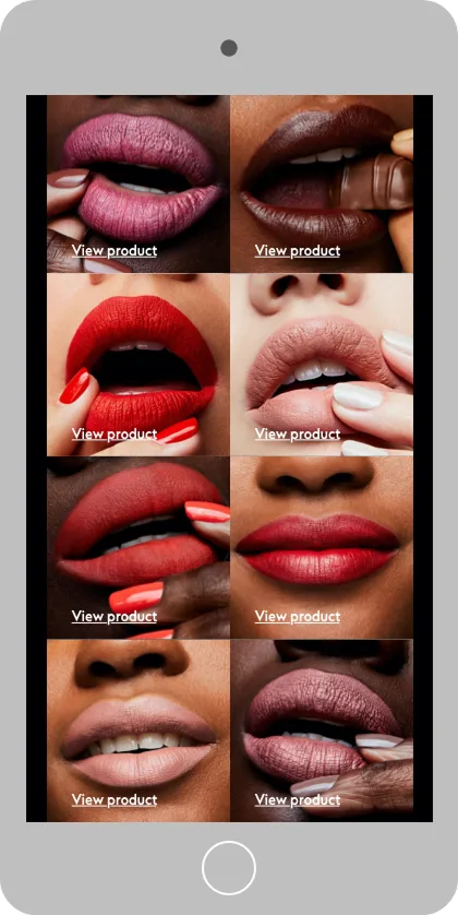 Mobile lip shade finder skin tone filter