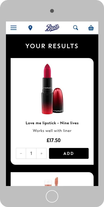 Mobile lip shade finder intro