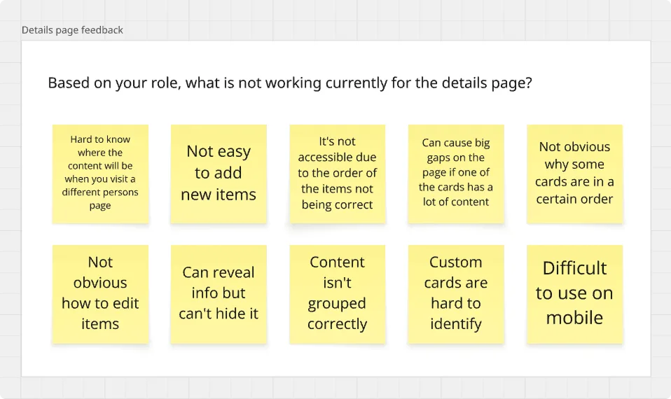 Details page feedback