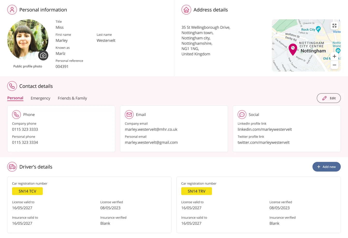 Redesigned details page