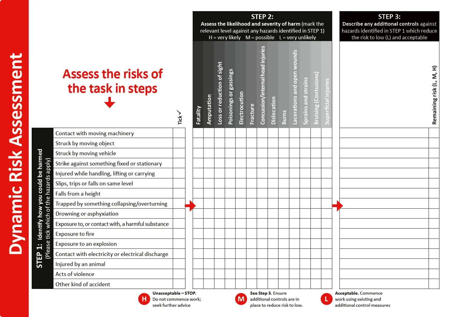 Dynamic Risk Assessment paper form