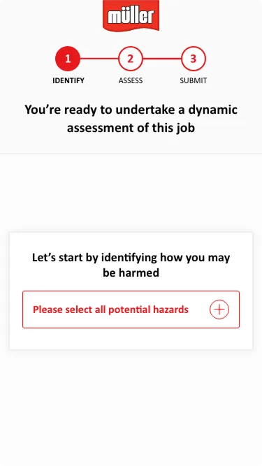 Select likelihood of harm screen